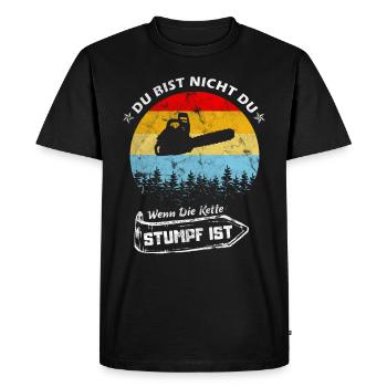 Holzfäller Kettensäge Vintage - Männer Premium Bio T-Shirt - Schwarz - Vorne - Nico (187cm)