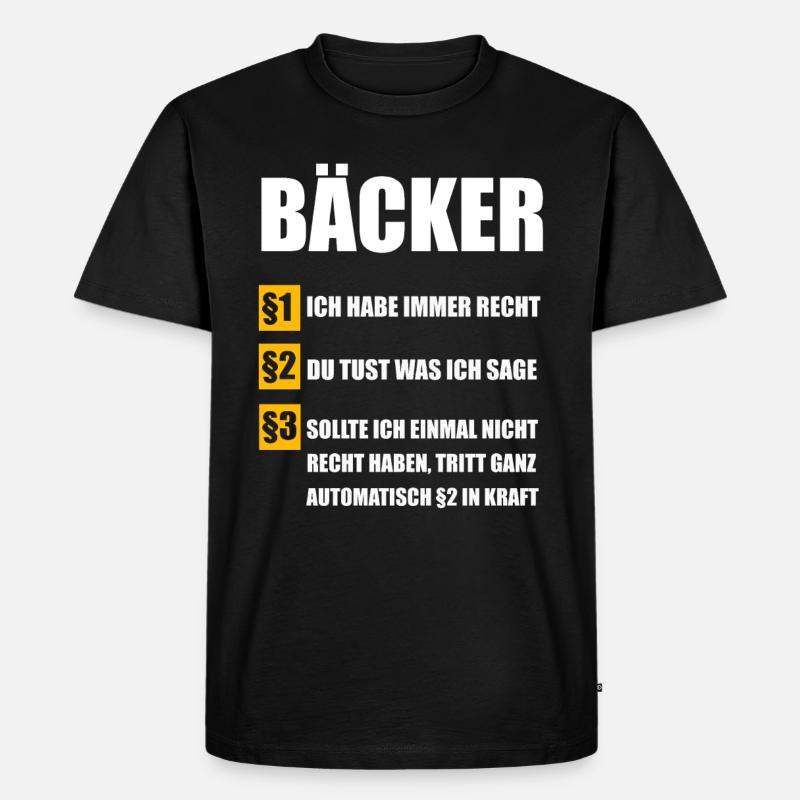 Bäcker Bäckerei Konditor Geschenk - Männer Premium Bio T-Shirt - Schwarz