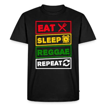 Reggae Rasta Rastafarian Rasta Lion Gift - Men's Premium Organic T-Shirt - black - Front - Nico (187cm)