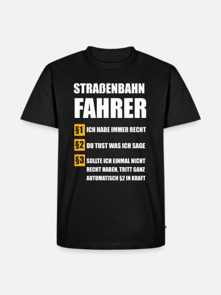 Straßenbahn Strassenbahn Straßenbahnfahrer - Männer Premium Bio T-Shirt - Schwarz
