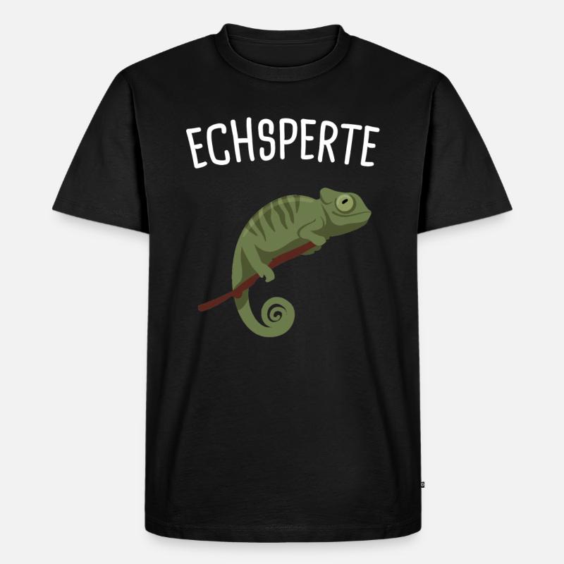 Echsperte Eidechse Reptil Geschenk - Männer Premium Bio T-Shirt - Schwarz