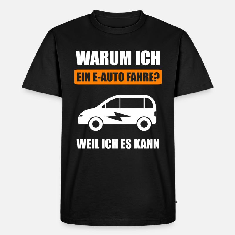 Elektroauto E-Auto Elektromobilität Geschenk - Männer Premium Bio T-Shirt - Schwarz