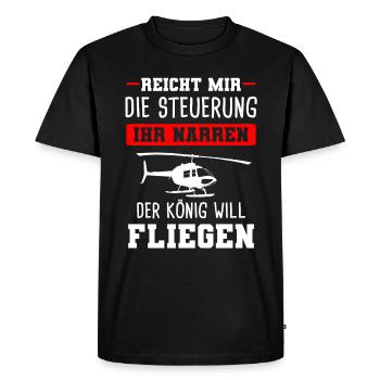 Hubschrauber Helikopter Heli Geschenk - Männer Premium Bio T-Shirt - Schwarz - Vorne - Nico (187cm)