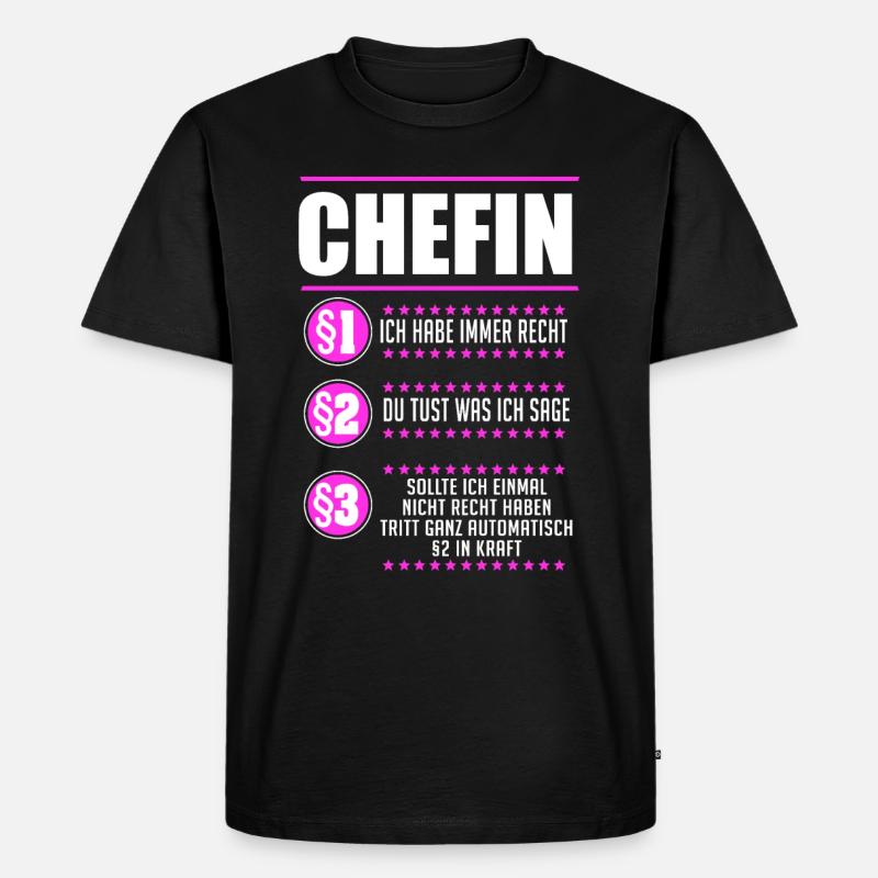 Chefin Chef Vorgesetzte Geschenk - Männer Premium Bio T-Shirt - Schwarz