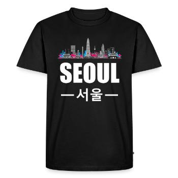 Seoul South Korea South Korea city home gift - Men's Premium Organic T-Shirt - black - Front - Nico (187cm)