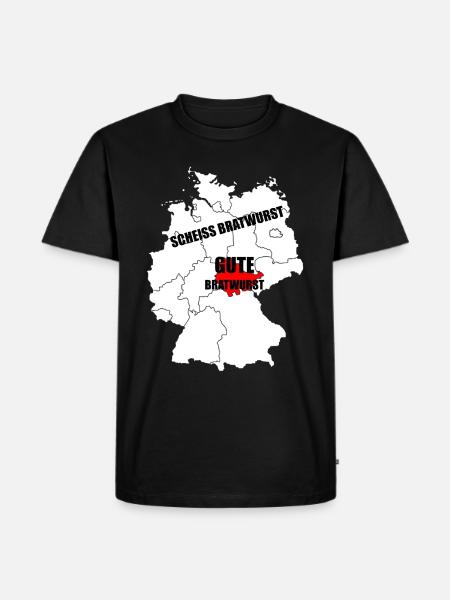 Thüringer Thüringen Bratwurst Geschenk - Männer Premium Bio T-Shirt - Schwarz