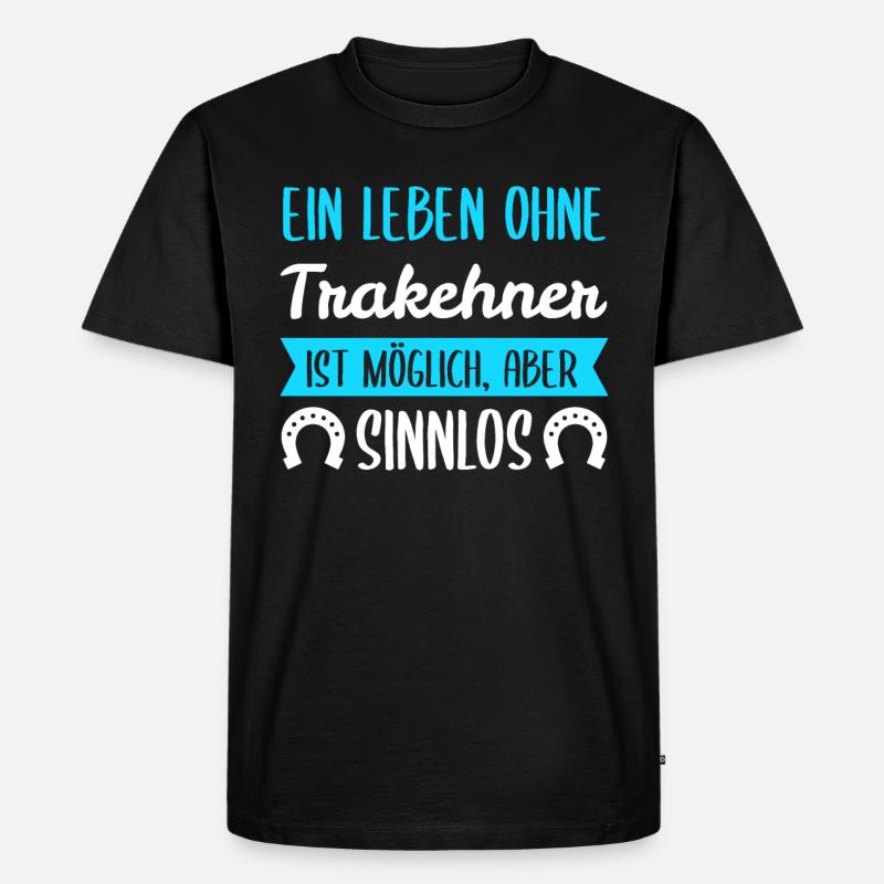 Trakehner Pferd Pferde Geschenk - Männer Premium Bio T-Shirt - Schwarz