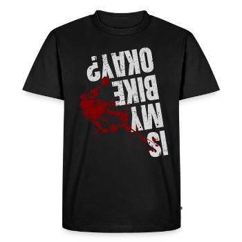 EST MA VÉLO OKAY Bloody Edition | Cycliste - T-shirt Premium bio Homme - noir - Devant - Nico (187cm)
