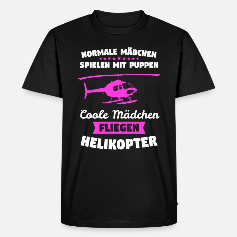 Helikopter Hubschrauber Pilot Geschenk - Männer Premium Bio T-Shirt - Schwarz