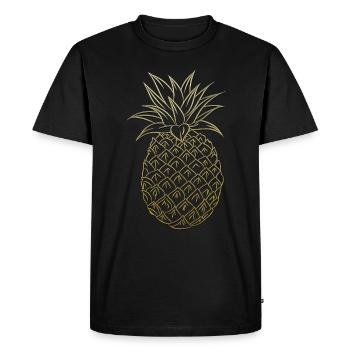Pineapple hipster vintage Hawaii - Men's Premium Organic T-Shirt - black - Front - Nico (187cm)