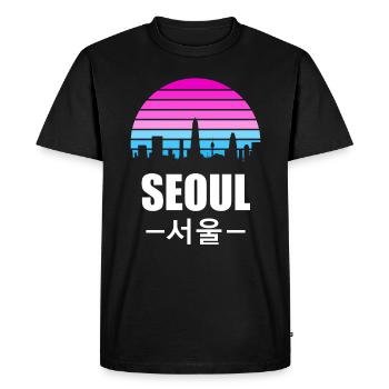 Séoul Corée du Sud cadeau sud-coréen - T-shirt Premium bio Homme - noir - Devant - Nico (187cm)