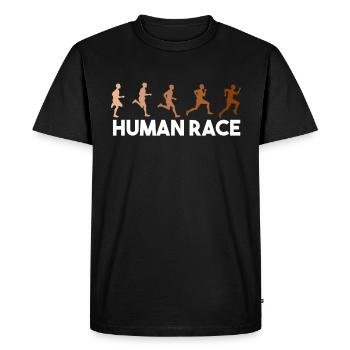 Human Race, Anti Racism - Men's Premium Organic T-Shirt - black - Front - Nico (187cm)