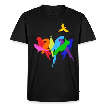 Perroquet Perroquet shirt ondulatoire Parrot Oiseaux - T-shirt Premium bio Homme - noir - Devant - Nico (187cm)