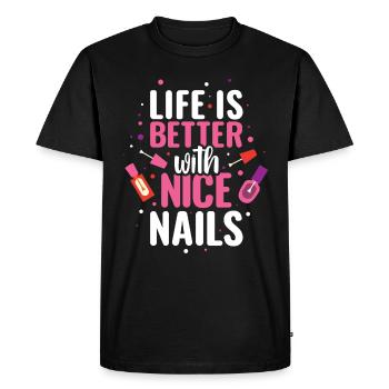 Nail Artist Nails Manucure New Nails - T-shirt Premium bio Homme - noir - Devant - Nico (187cm)