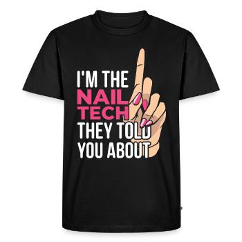 Nail artist nails manucure nail designer - T-shirt Premium bio Homme - noir - Devant - Nico (187cm)