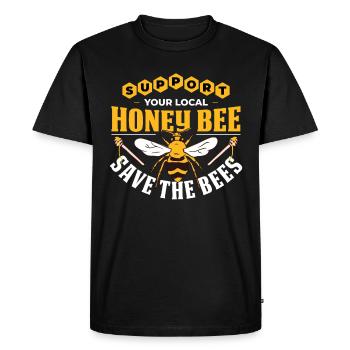 Apiculteurs Abeilles Miel Abeille Miel local - T-shirt Premium bio Homme - noir - Devant - Nico (187cm)