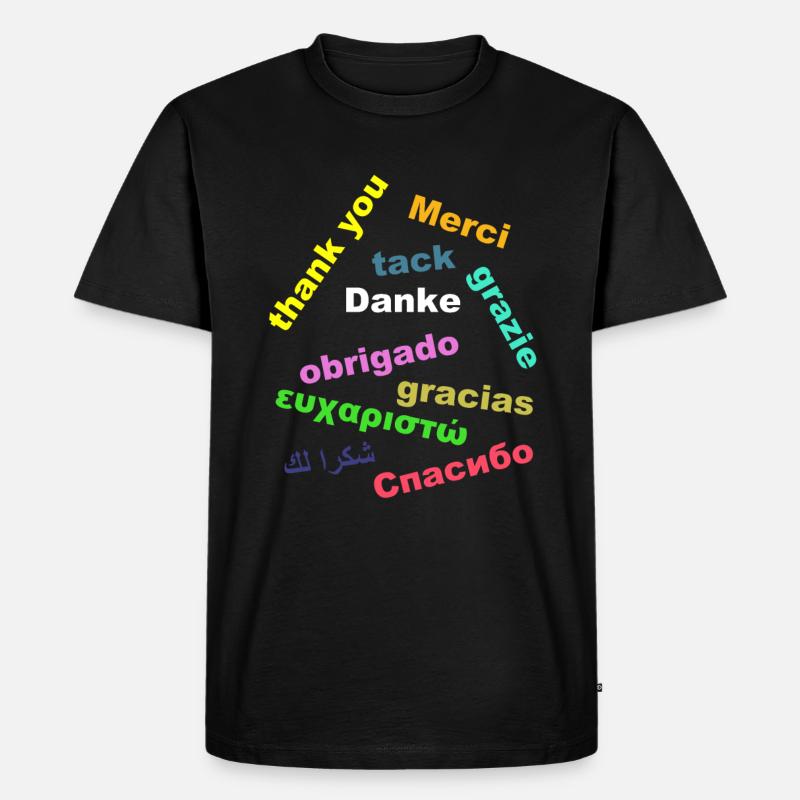 Danke - Männer Premium Bio T-Shirt - Schwarz