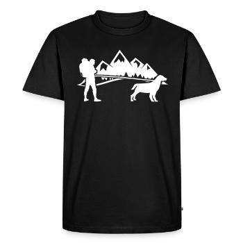 Chien de randonnée pull chien sport canicross cadeau - T-shirt Premium bio Homme - noir - Devant - Nico (187cm)
