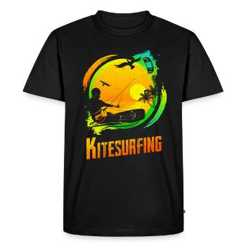 Vintage Kite Surfer Kite Kiteboarding Retro Kites - T-shirt Premium bio Homme - noir - Devant - Nico (187cm)