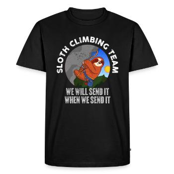Escalade Bouldern Paresseux Équipe d’escalade - T-shirt Premium bio Homme - noir - Devant - Nico (187cm)