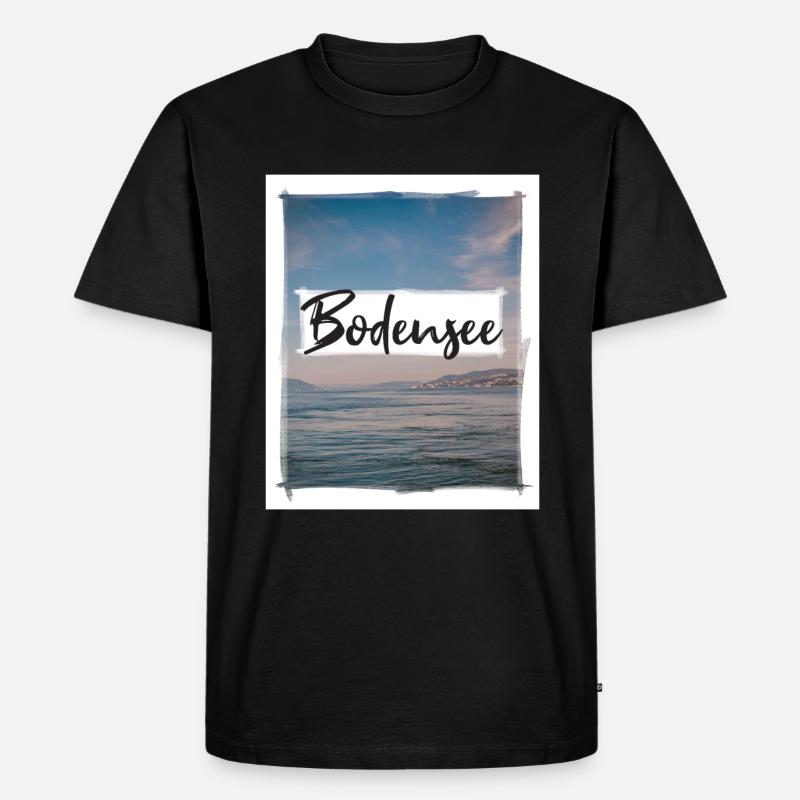 Bodensee - Männer Premium Bio T-Shirt - Schwarz