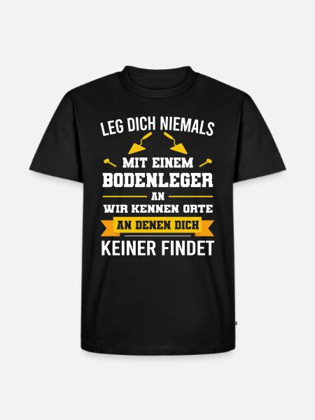 Bodenleger Handwerker Boden Geschenk - Männer Premium Bio T-Shirt - Schwarz