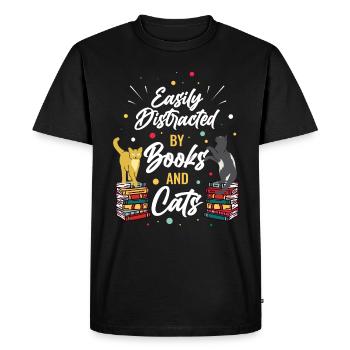 Read Book Books Reader Gift - Men's Premium Organic T-Shirt - black - Front - Nico (187cm)