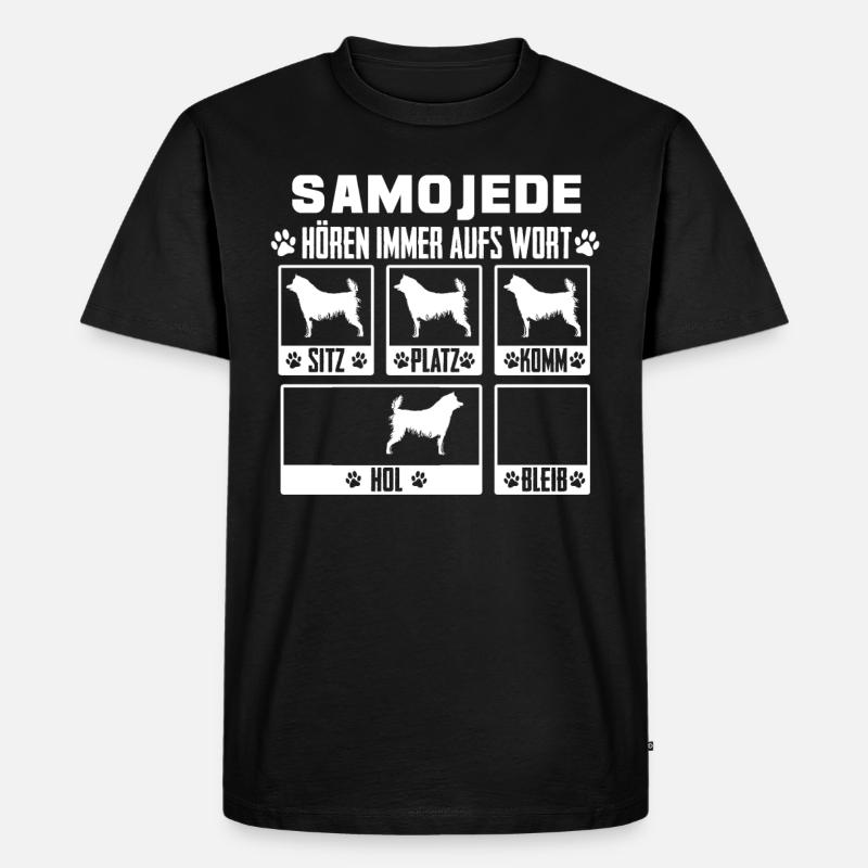Samojede Samojeden Hund Geschenk - Männer Premium Bio T-Shirt - Schwarz
