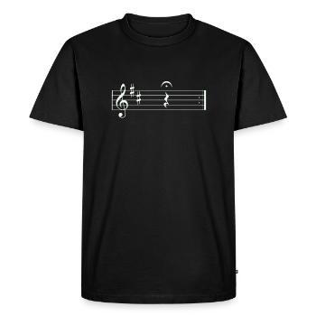 Quart de pause musical avec fermata et répétition - T-shirt Premium bio Homme - noir - Devant - Nico (187cm)
