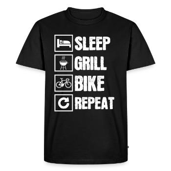 Cadeau de grillades à vélo - T-shirt Premium bio Homme - noir - Devant - Nico (187cm)