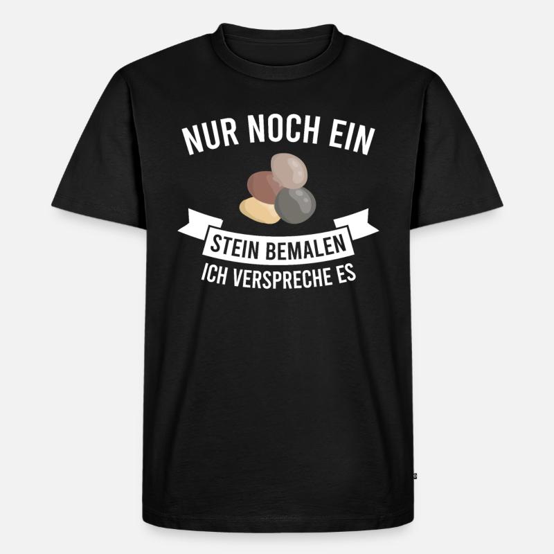 Steine Bemalen Stein Geschenk - Männer Premium Bio T-Shirt - Schwarz
