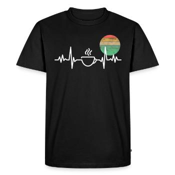 Café café rythme de café buveur de café Amant G - T-shirt Premium bio Homme - noir - Devant - Nico (187cm)