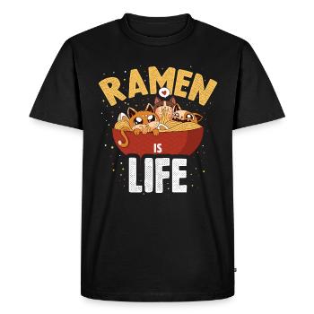 Ramen Is Life Ramen Funny Gift - Men's Premium Organic T-Shirt - black - Front - Nico (187cm)
