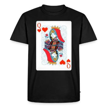 Queen of Hearts Costume Card Game Poker Gift - Men's Premium Organic T-Shirt - black - Front - Nico (187cm)