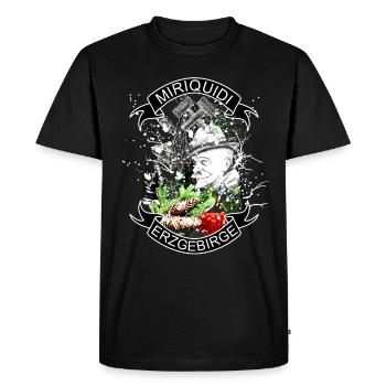Miriquidi - Erzgebirge Bergbau und Heimat - Männer Premium Bio T-Shirt - Schwarz - Vorne - Nico (187cm)
