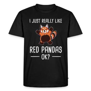 Panda rouge Panda rouge Panda rouge de l'Ouest - T-shirt Premium bio Homme - noir - Devant - Nico (187cm)
