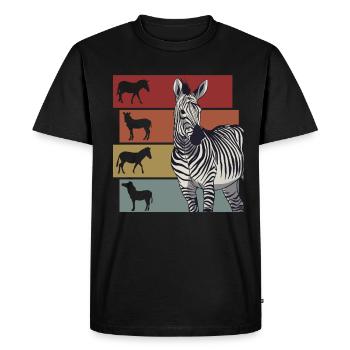 Zebra Zebra's Steppe Zebra Gift - Men's Premium Organic T-Shirt - black - Front - Nico (187cm)