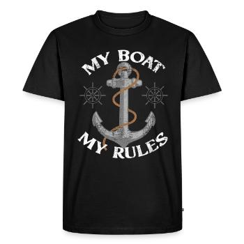 My Boat My Rules Sailing Gift - Men's Premium Organic T-Shirt - black - Front - Nico (187cm)