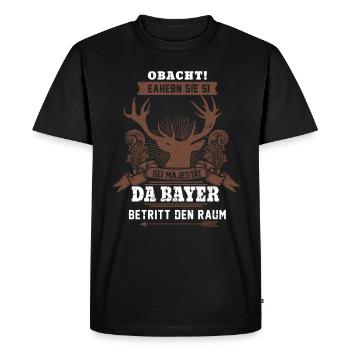 Bayerische Sprüche Bayrisch Bayern Geschenk - Männer Premium Bio T-Shirt - Schwarz - Vorne - Nico (187cm)