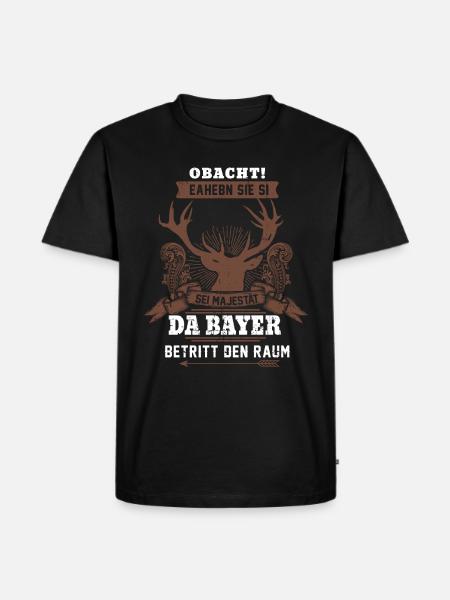 Bayerische Sprüche Bayrisch Bayern Geschenk - Männer Premium Bio T-Shirt - Schwarz