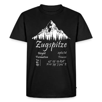 RANDONNÉE AUX MONTAGNES ZUGSPITZE - T-shirt Premium bio Homme - noir - Devant - Nico (187cm)