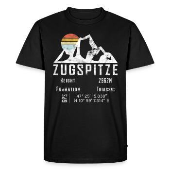 ZUGSPITZE - Männer Premium Bio T-Shirt - Schwarz - Vorne - Nico (187cm)