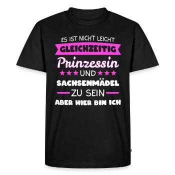 Sachsen-mädel Sächsin Sächsisch Geschenk - Männer Premium Bio T-Shirt - Schwarz - Vorne - Nico (187cm)