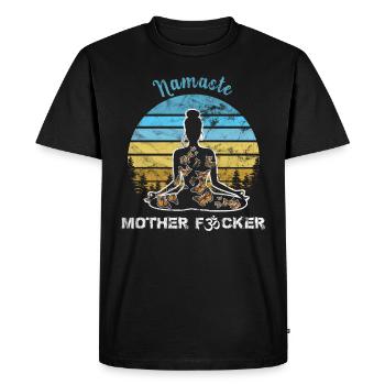 Yoga Namaste Mother Gift Retro Vintage Namaste Mot - Men's Premium Organic T-Shirt - black - Front - Nico (187cm)