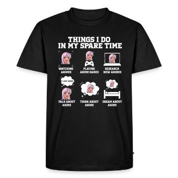 Vêtements d’anime Otaku cadeau - T-shirt Premium bio Homme - noir - Devant - Nico (187cm)