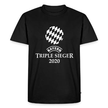 Bayern Triple Winner 2020 - Men's Premium Organic T-Shirt - black - Front - Nico (187cm)