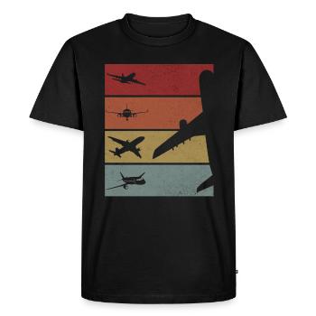 Cadeau d'avions de pilote d'avion - T-shirt Premium bio Homme - noir - Devant - Nico (187cm)