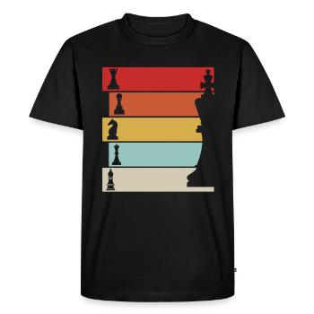 Cadeau de pion de joueur d'échecs d'échecs - T-shirt Premium bio Homme - noir - Devant - Nico (187cm)