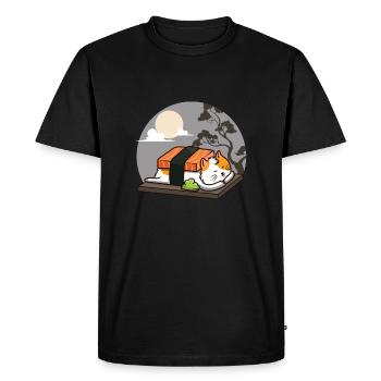Sushi cat - Men's Premium Organic T-Shirt - black - Front - Nico (187cm)