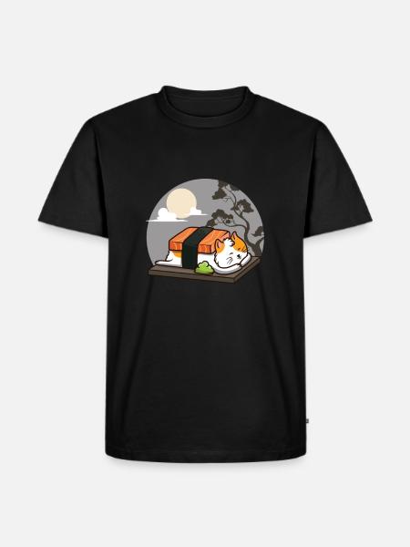 Chat sushi - T-shirt Premium bio Homme - noir